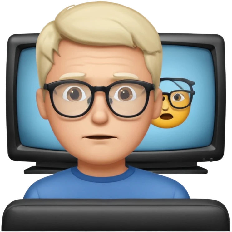 bored man watching television
 emoji