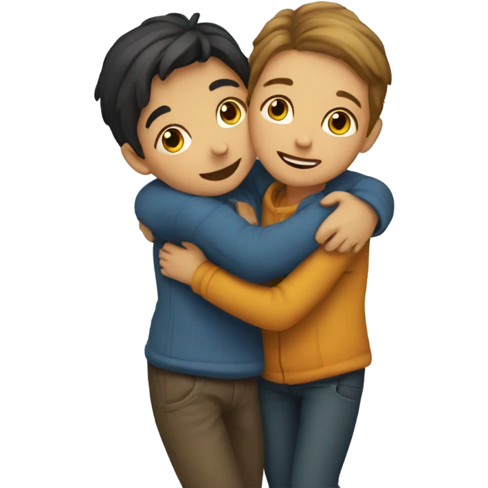 boy and girl hugging  emoji