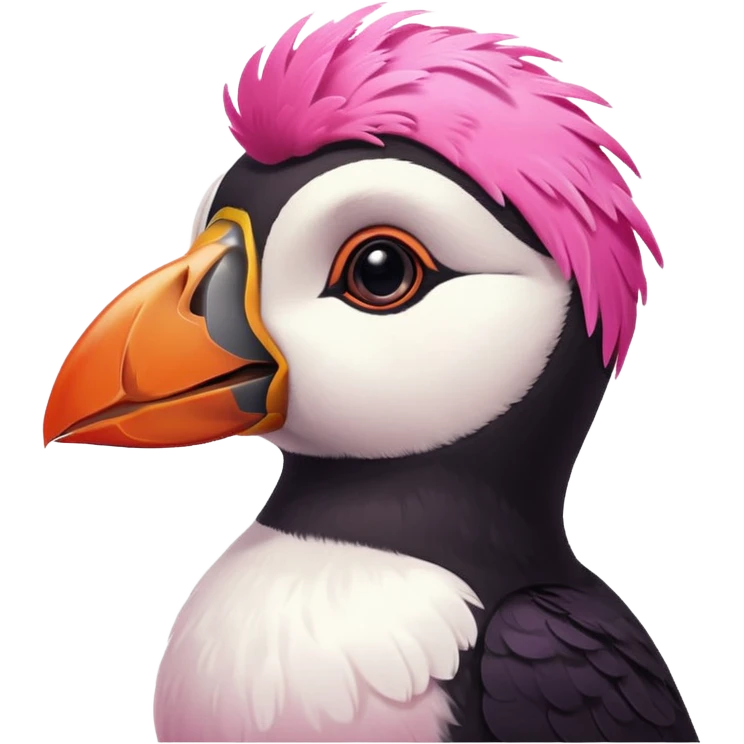 pink puffin pink feathers thought bubble emoji
