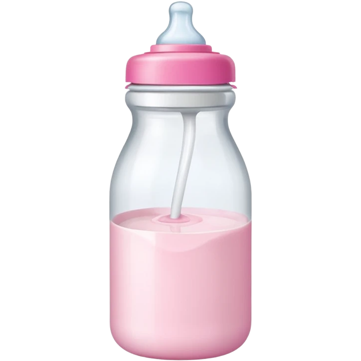 feeding bottle milk inside with pink lid emoji