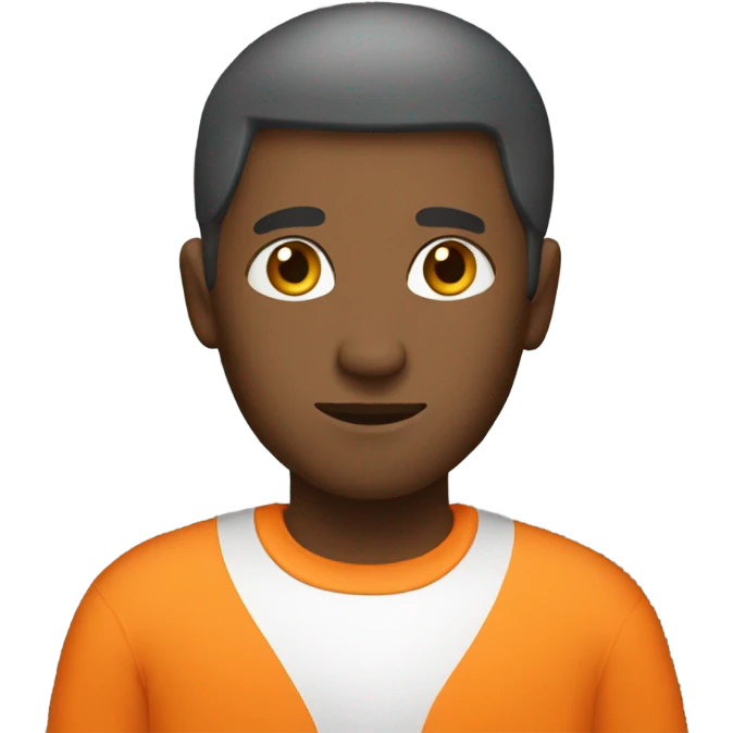Prisoner wearing orange emoji