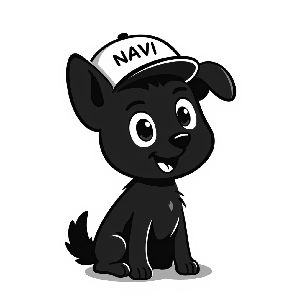 dog wearing a NAVI cap emoji
