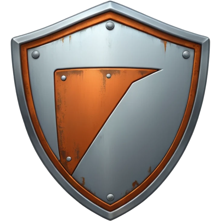 generate a realistic rust-clear steel shield emoji