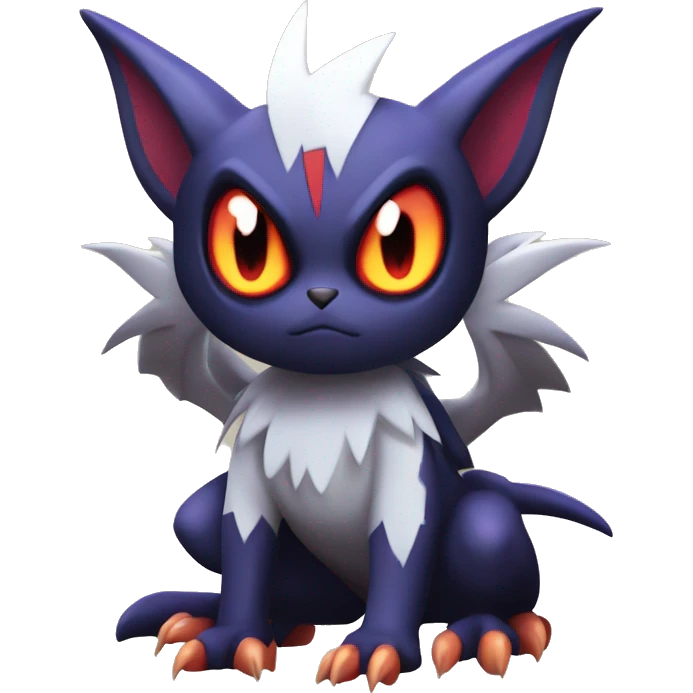 Edgy Cool Kawaii Litten-Noivern-Noibat-Absol-Pokémon Full Body emoji