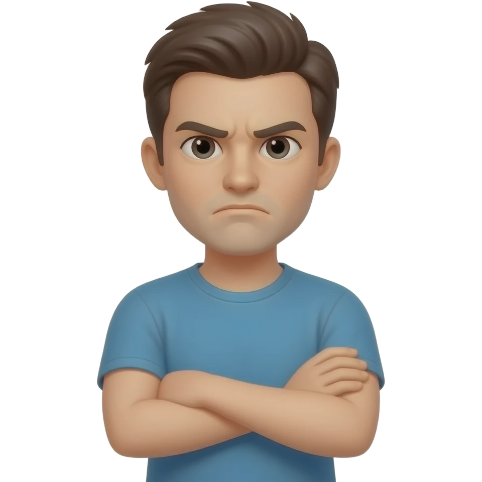 Now the exact same with the folded arms but a tiny bit less of a frown emoji