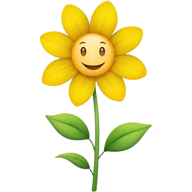 a cheerful flower with a smiling face emoji