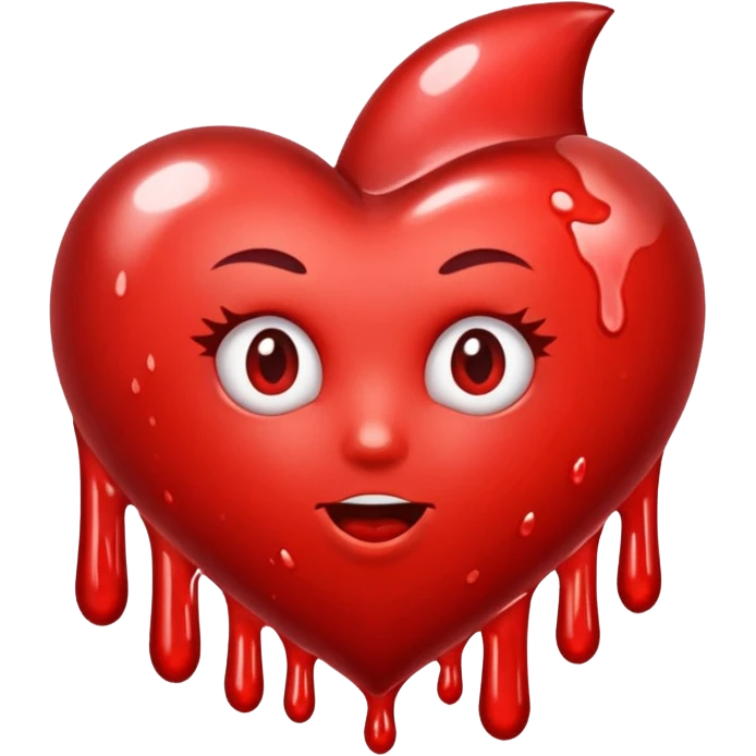 glitter red blood emoji