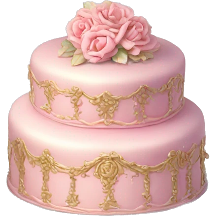 Vintage, highly detailed, rococo, Victorian, Birthday cake, light pink emoji