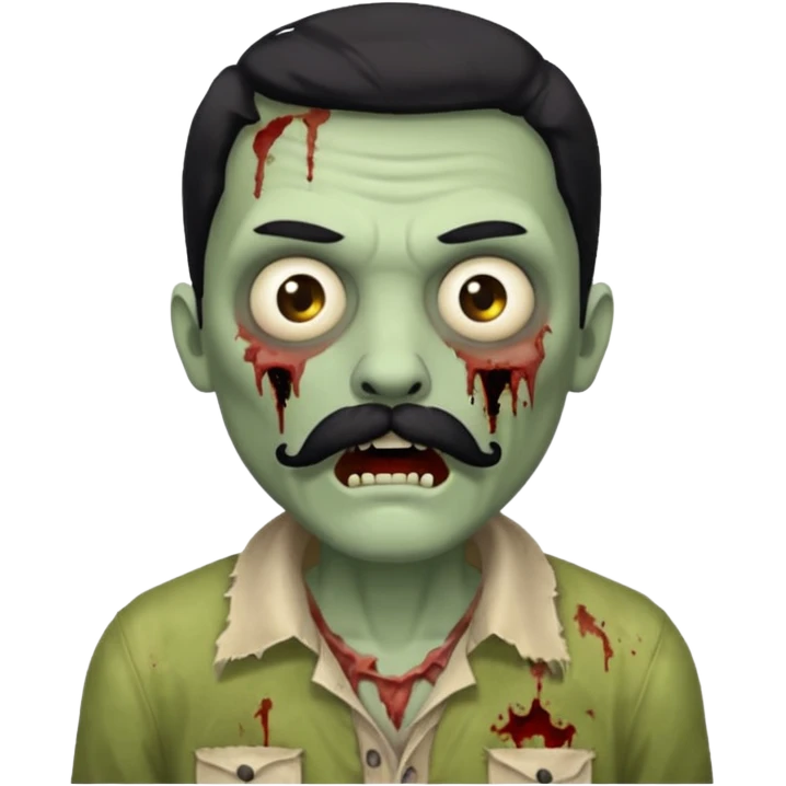 zombie with black mustache   emoji