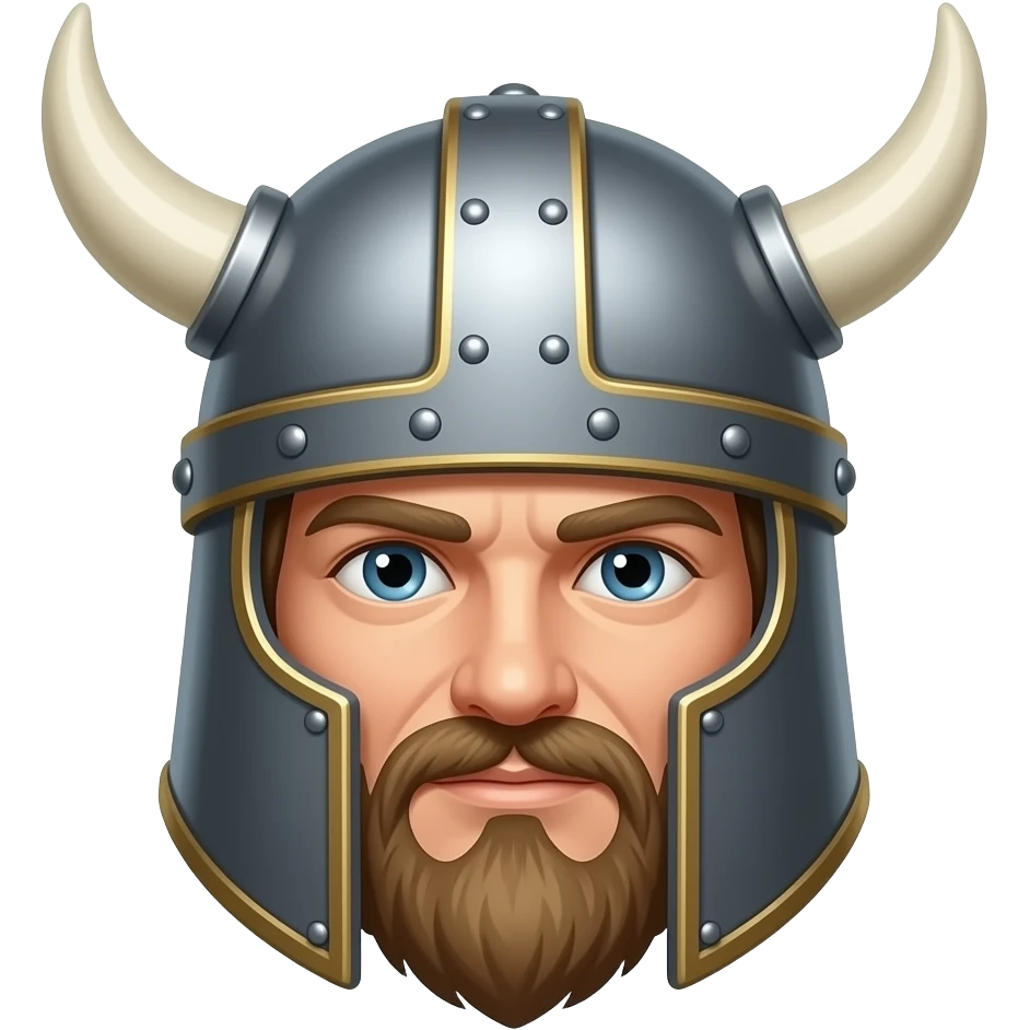 Viking in a classic historical helmet emoji