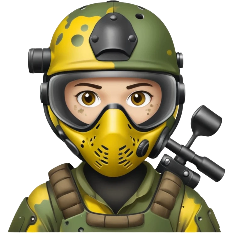 paintball player face distinct emoji