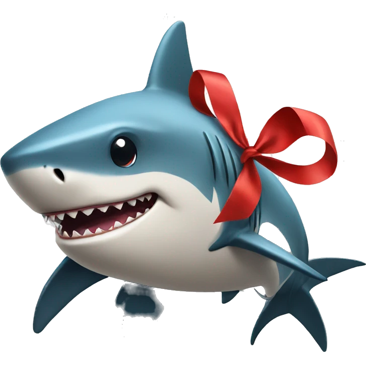 a shark with a ribbon emoji