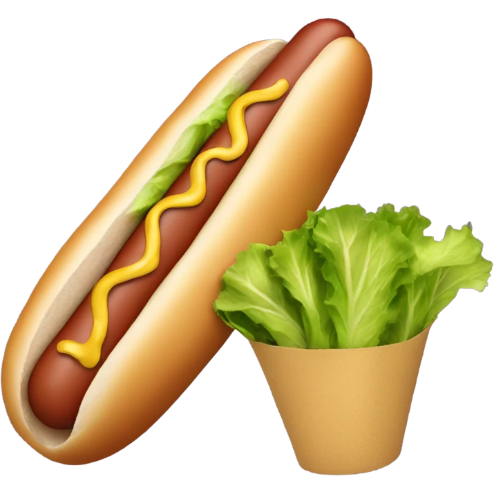 Hot dog with lettuce and mustard  emoji