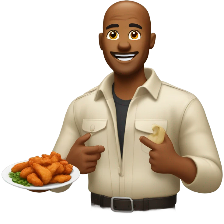 Man eating saucy spicy chicken tender emoji