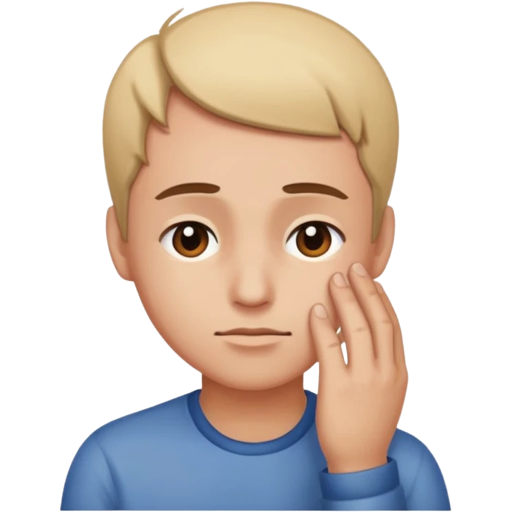 A face looking down with the right hand on the forehead  emoji