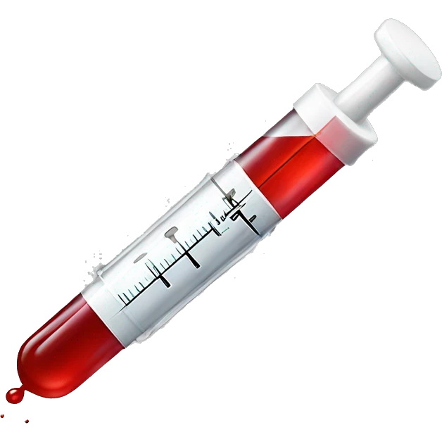 Syringe with red liquid emoji