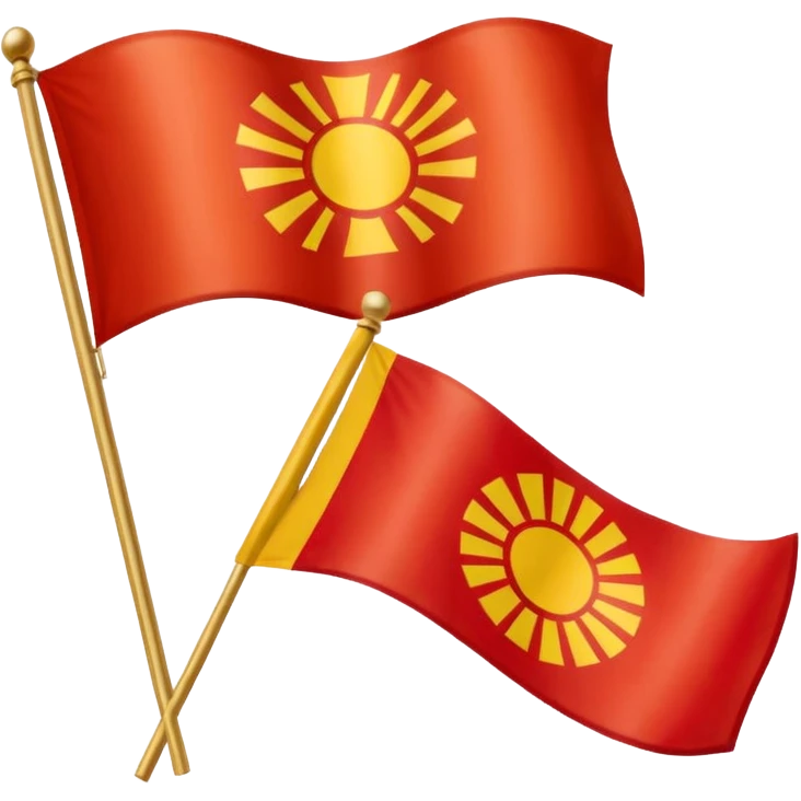 combine half the macedonian flag with half the polish flag so there is an even amount of each in the one flag. keep the colours of the flags the same do not merge them. just cut half of each and put them together emoji
