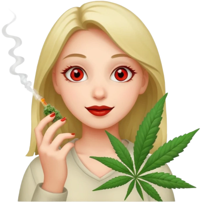 Girl happy smelling marijuana  emoji