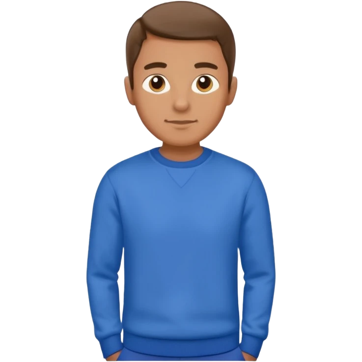man in blue smart jumper and blue chinos emoji