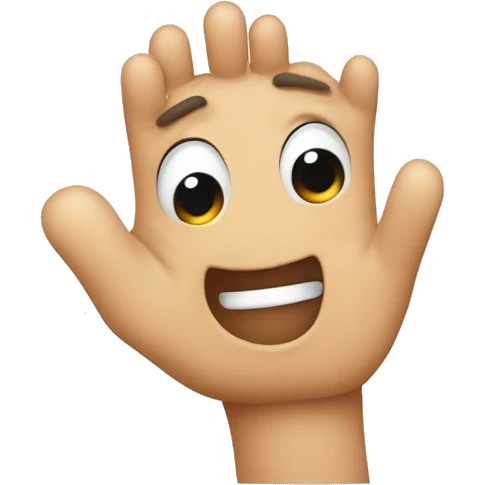 Mischievous rubbing hands with mischievous face emoji
