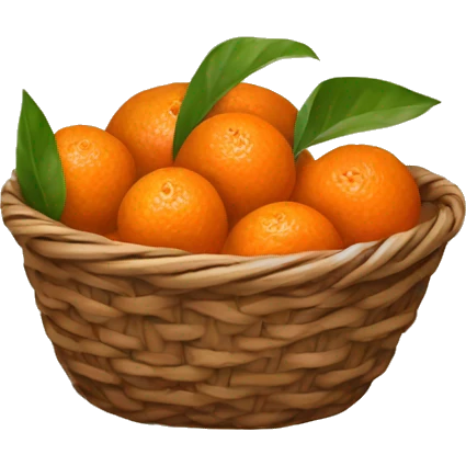  brown basket of tangerines emoji