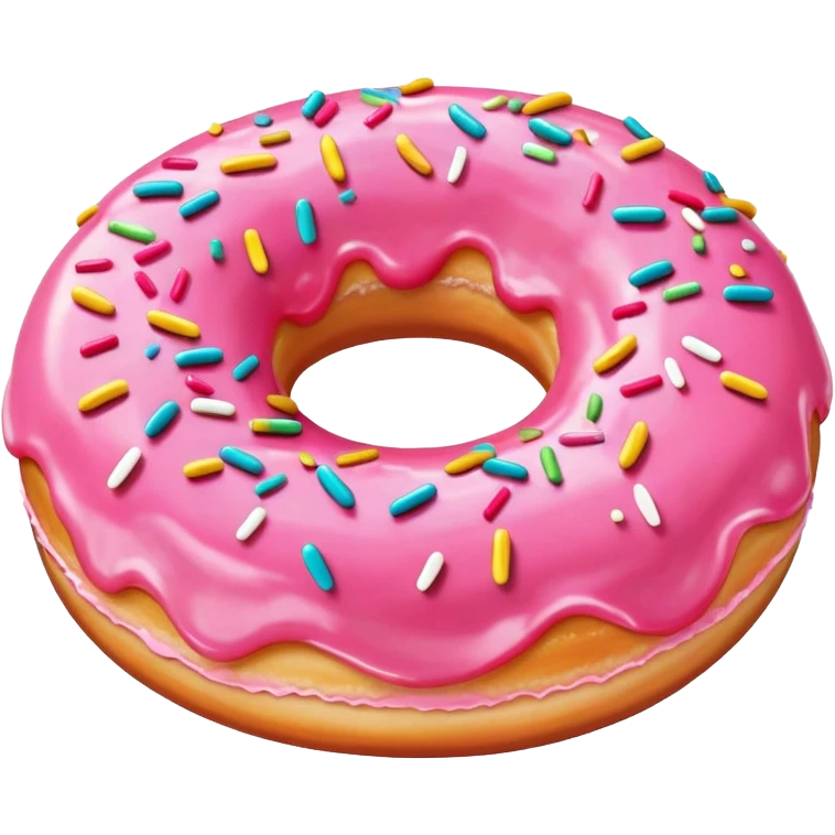 Primitive style donut with flat color and no shading emoji