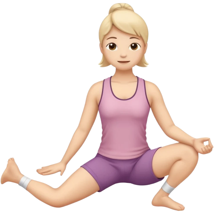 “A calm emoji of a person performing a seated hamstring stretch with relaxed posture, soft warm colors, and a peaceful expression.” emoji
