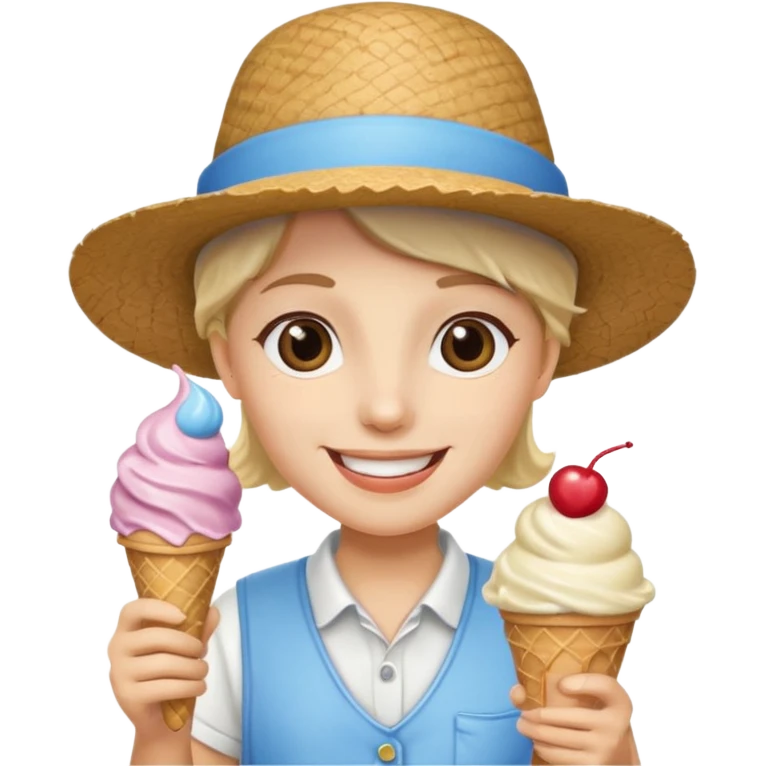  ice cream vendor with hat emoji
