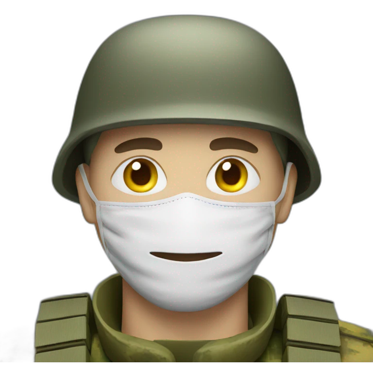 ukrainian soldier face in a mask emoji