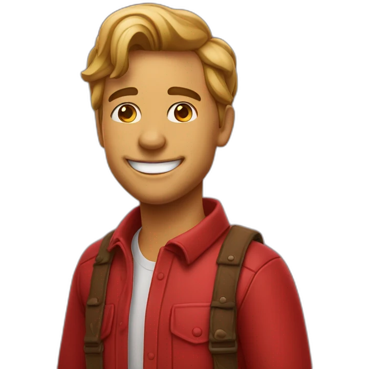 Indiana sonriendo fondo rojo emoji