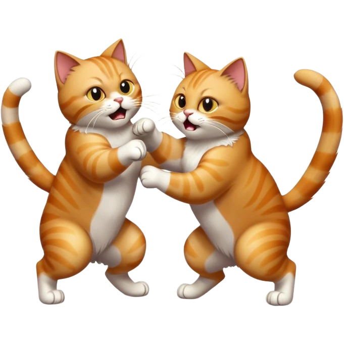 Two cats fighting emoji
