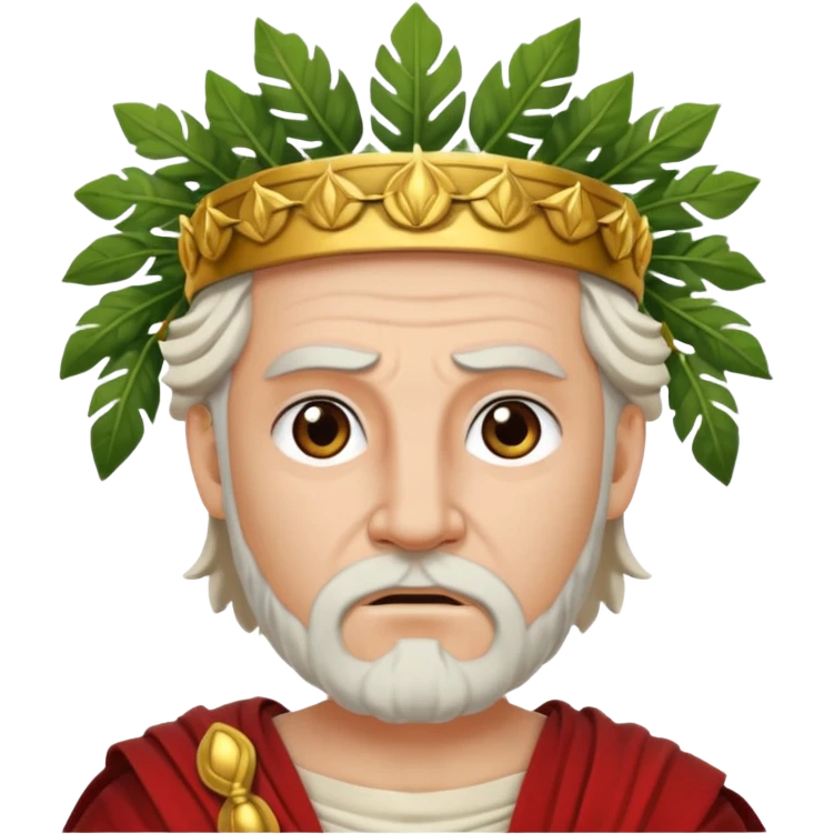 evil ancient greek king with toga wreath of leaves on head emoji
