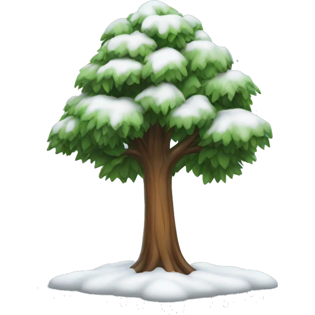 Tree with snow emoji