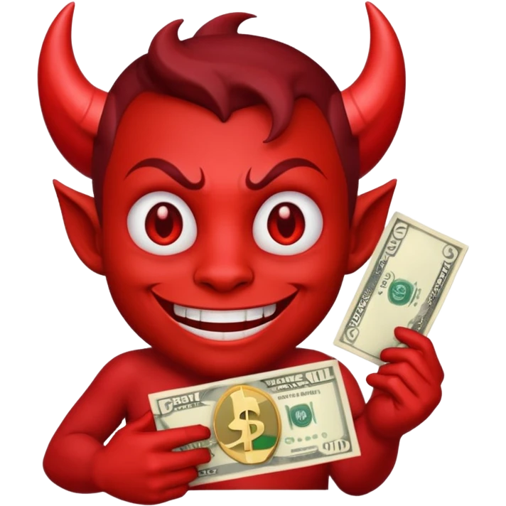 devil emoji with money emoji