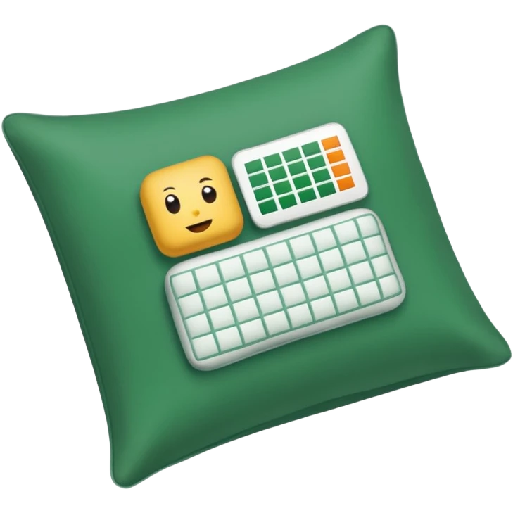 excel spreadsheet on a pillow emoji