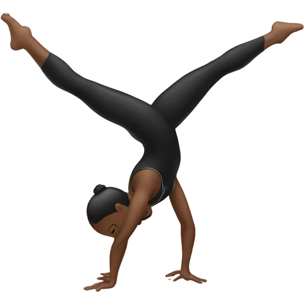 black gymnast doing handstand emoji
