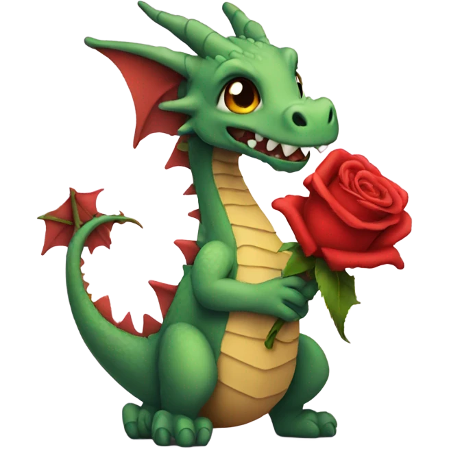 Dragon holding a rose emoji
