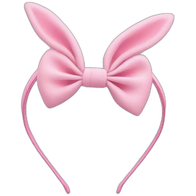 Heart shaped hairband,Thin and short bunny ear, pink color emoji