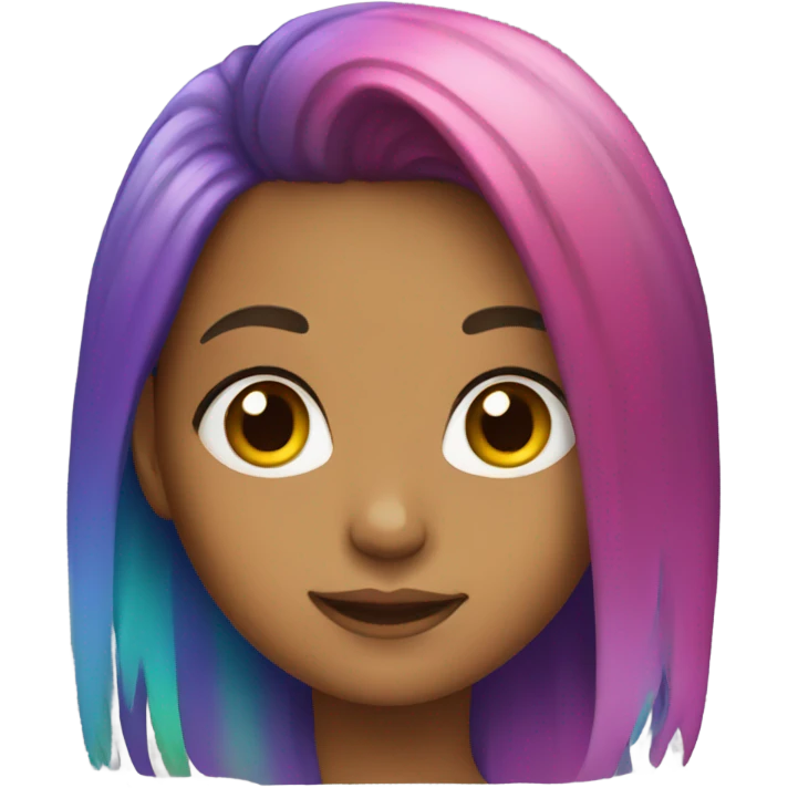 girl with rainbow hair emoji