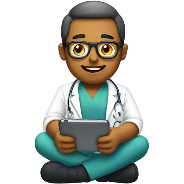 Anesthesia looking at phone sitting  emoji