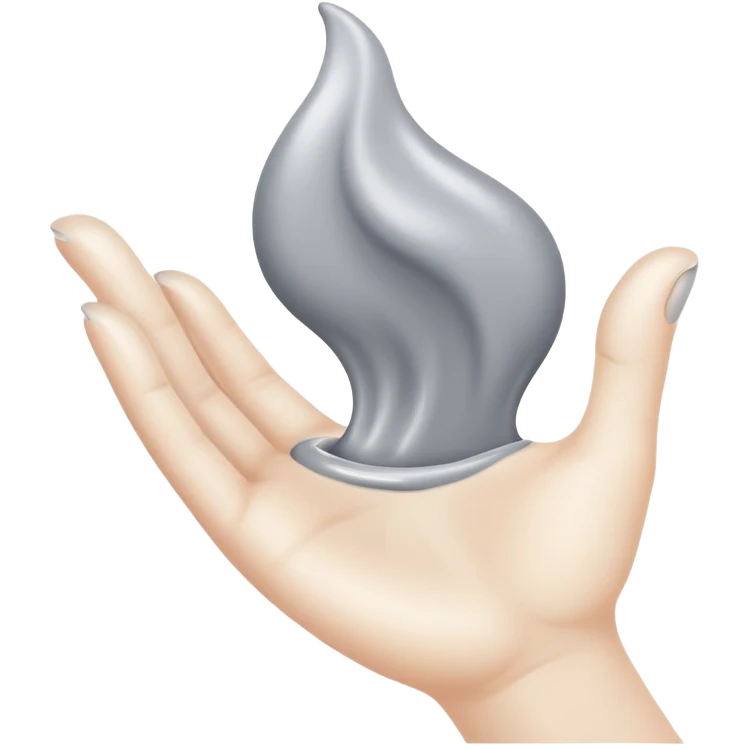 hand with grey cream  emoji