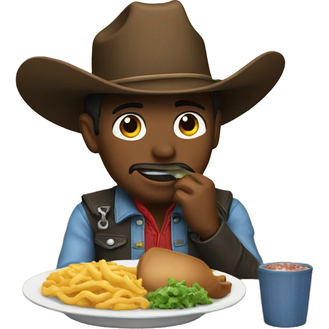 Cowboy eating Dinner  emoji