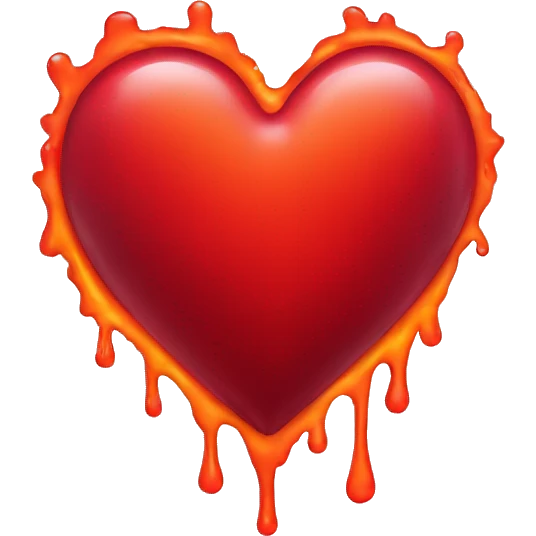bleeding red heart glowing red-orange emoji