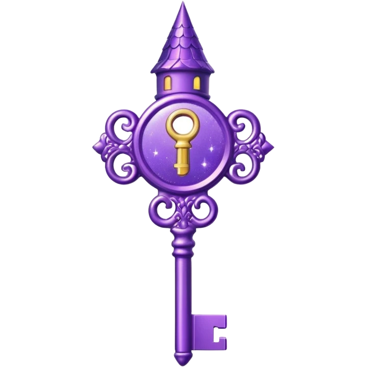 glitter purple key of castle emoji