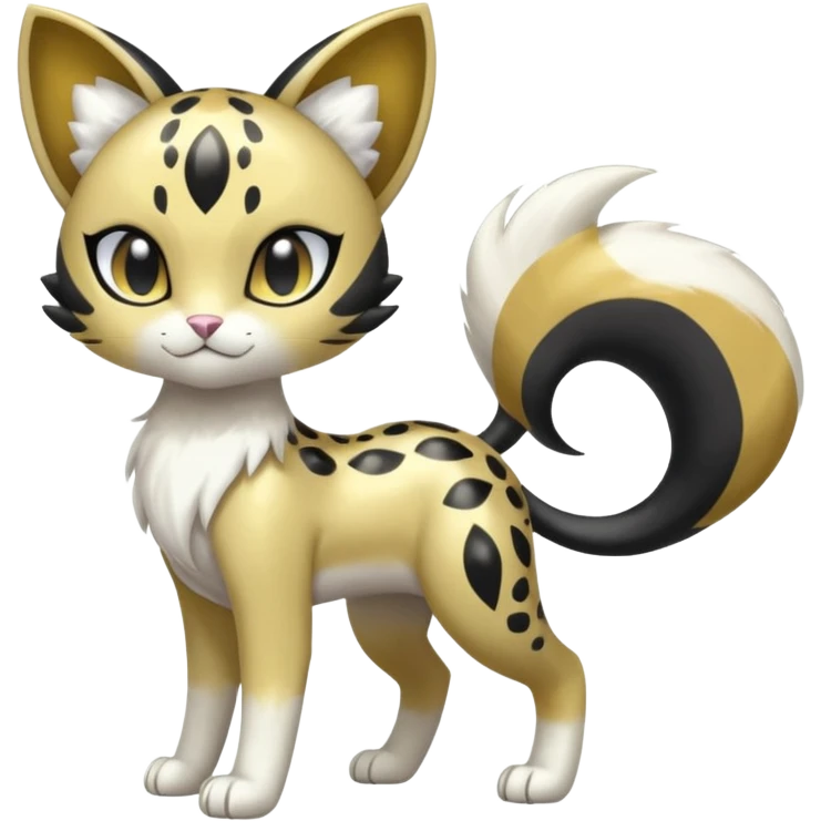  Shiny Soft Smooth Meloetta-Meicoomon-Gatomon-Liepard-Pokémon-Digimon-Fakémon-fusion-hybrid-creature emoji