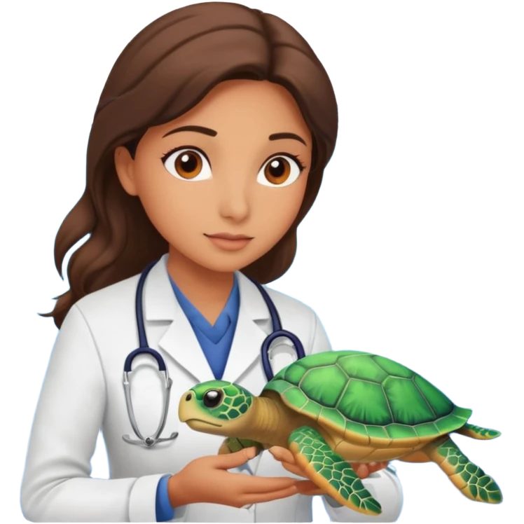 woman veterinary with a sea turtle emoji
