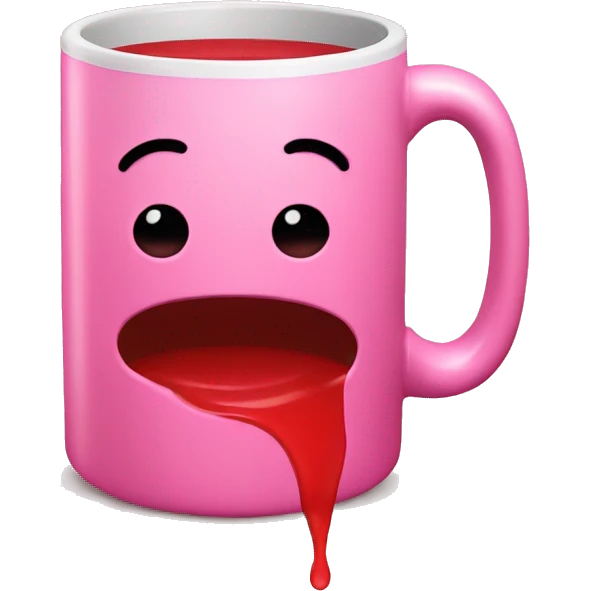pink mug with red liquid inside emoji