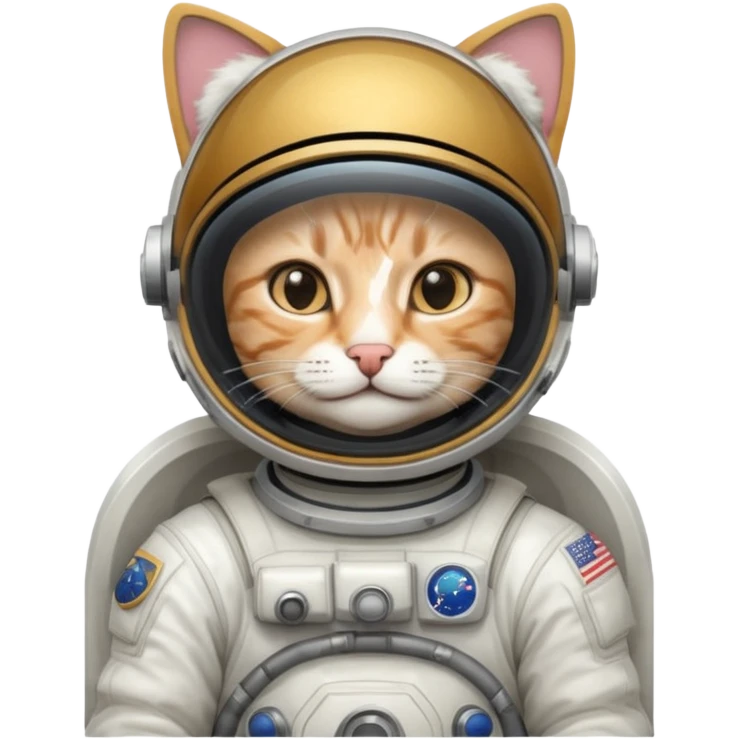 Astronaut with closed helmet rides cat emoji