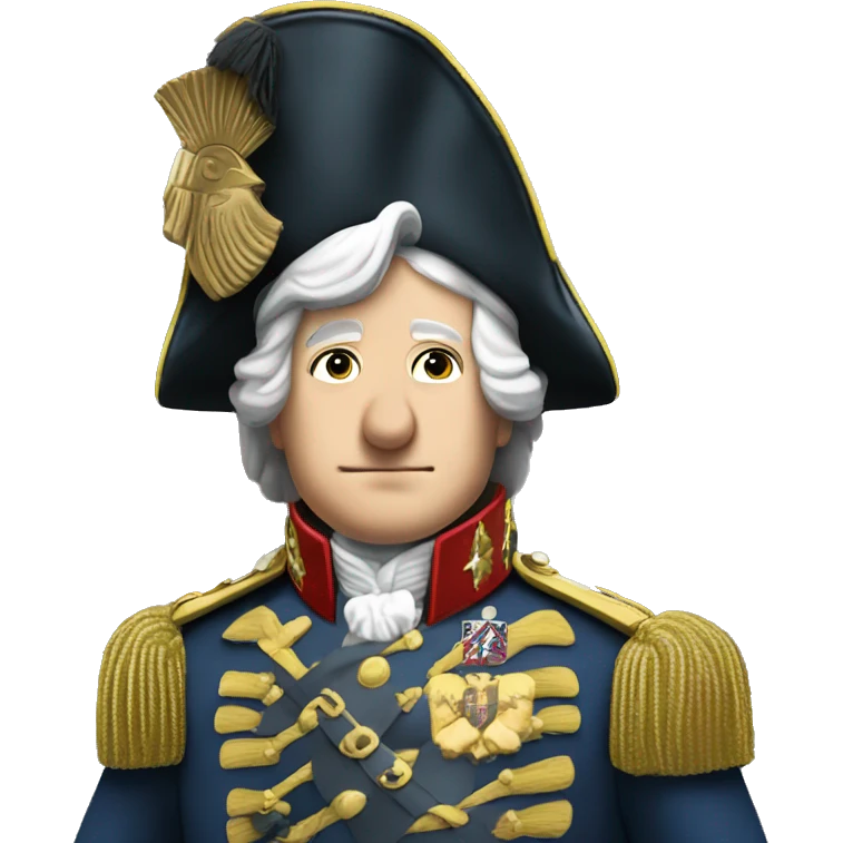 King George the III wearing an army uniform mounted atop a house  emoji