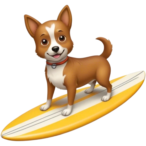 Dog on a surfboa  emoji